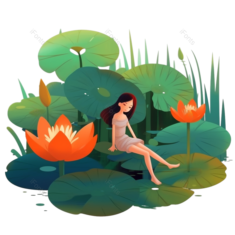 夏至图片,元素元素,荷花PNG,夏天免抠素材